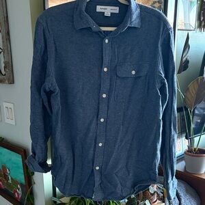 Old Navy Men's Casual Navy Button Down Shirt